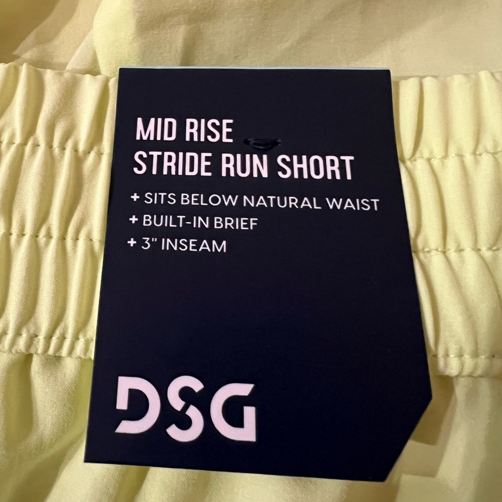 DSG Shorts Women's Mid Rise Stride Running  Shorts 3" Size 2xl Lo Vis Yellow - Picture 4 of 5